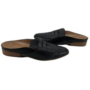 Dr. Scholl’s Black Leather Slip-On Pointed Toe Mules Size 7.5 Women’s